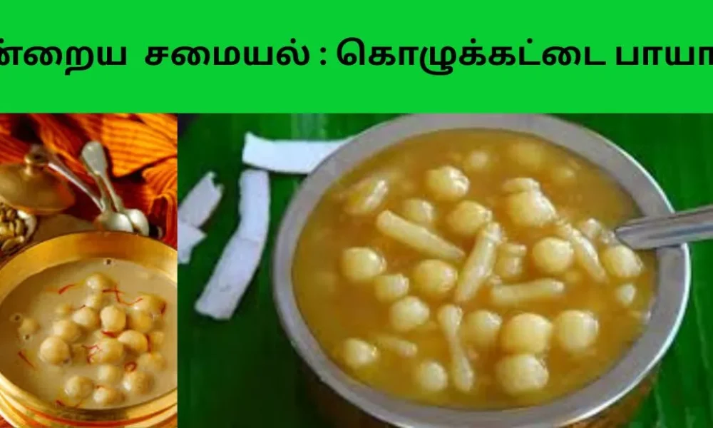 இன்றைய சமையல் கொழுக்கட்டை பாயாசம்