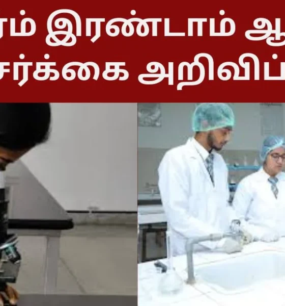 பி.பார்ம் இரண்டாம் ஆண்டு சேர்க்கை அறிவிப்பு